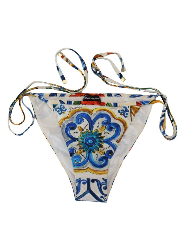 Dolce & Gabbana Multicolor Side Tie Bottom Swimwear Bikini - Ellie Belle