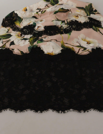 Dolce & Gabbana Multicolor Silk Floral Print Lace Scarf - Ellie Belle