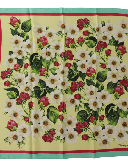 Dolce & Gabbana Multicolor Silk Floral Print Square Wrap Scarf - Ellie Belle