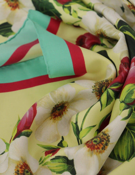 Dolce & Gabbana Multicolor Silk Floral Print Square Wrap Scarf - Ellie Belle