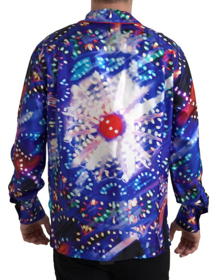 Dolce & Gabbana Multicolor Silk Psychedelic Print Men Pajama Shirt - Ellie Belle
