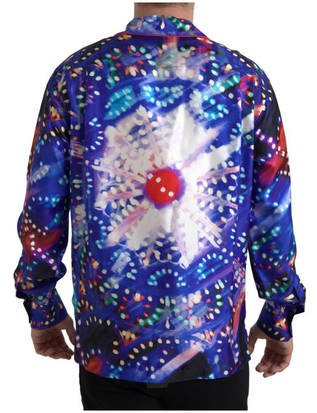 Dolce & Gabbana Multicolor Silk Psychedelic Print Men Pajama Shirt - Ellie Belle