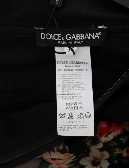 Dolce & Gabbana Multicolor Silk Stretch Floral Shift Long Dress - Ellie Belle