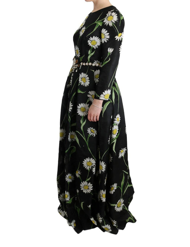 Dolce & Gabbana Multicolor Silk Sunflower Print Long Maxi Dress - Ellie Belle