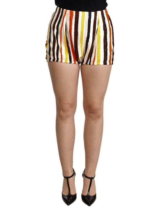 Dolce & Gabbana Multicolor Striped Cotton Hot Pants Shorts - Ellie Belle