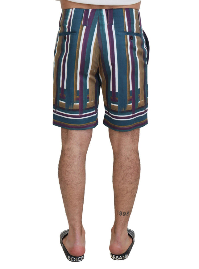 Dolce & Gabbana Multicolor Striped Stretch Cotton Shorts - Ellie Belle