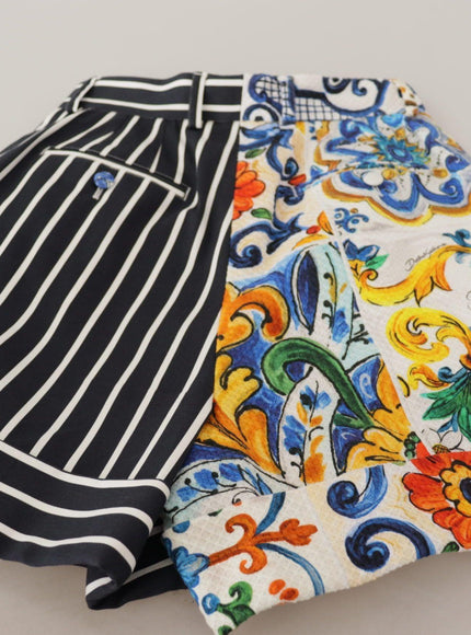 Dolce & Gabbana Multicolor Stripes Majolica Bermuda Shorts - Ellie Belle