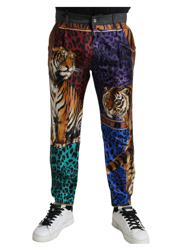 Dolce & Gabbana Multicolor Tiger Cotton Loose Denim Jeans - Ellie Belle