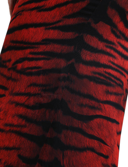 Dolce & Gabbana Multicolor Tiger Leopard Sheath Midi Dress - Ellie Belle