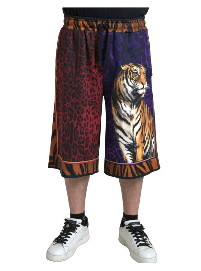 Dolce & Gabbana Multicolor Tiger Print Men Bermuda Shorts - Ellie Belle