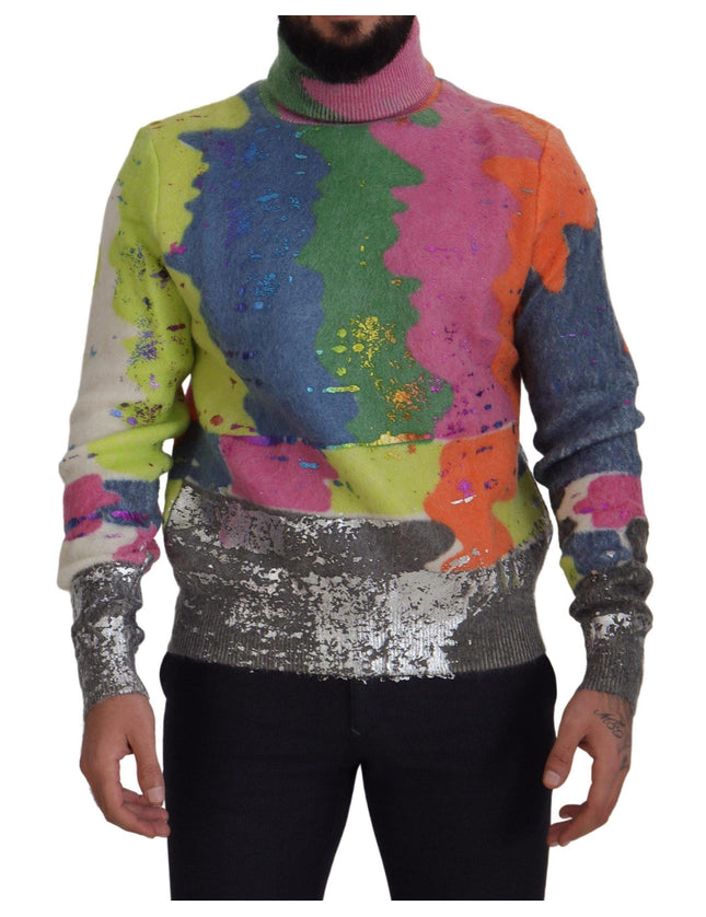 Dolce & Gabbana Multicolor Turtleneck Pullover Mohair Sweater - Ellie Belle