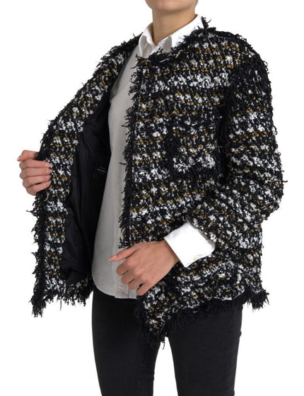 Dolce & Gabbana Multicolor Tweed Long Sleeve Jacket Blazer - Ellie Belle