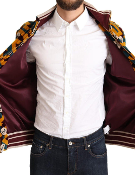 Dolce & Gabbana Multicolor Velvet DG Logo Mens Sweater Jacket - Ellie Belle