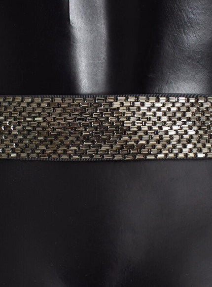 Dolce & Gabbana Multicolor Wide Crystal Buckle Sequined Belt - Ellie Belle