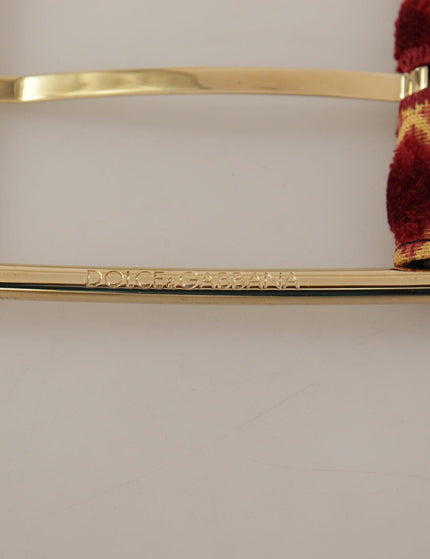 Dolce & Gabbana Multicolor Wide Leather Floral Gold Metal Buckle Belt - Ellie Belle