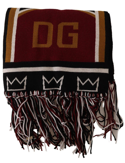 Dolce & Gabbana Multicolor Wool Knit DG King Shawl Wrap Scarf - Ellie Belle