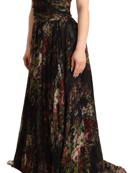 Dolce & Gabbana Multicolored Floral Off Shoulder Gown Dress - Ellie Belle