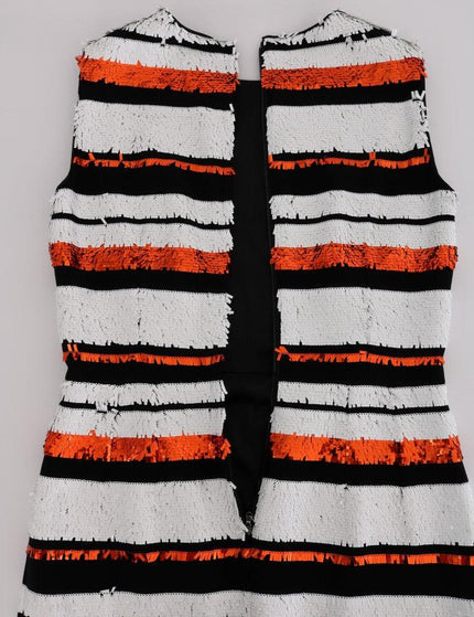 Dolce & Gabbana Multicolored Striped Sequined Stretch Dress - Ellie Belle