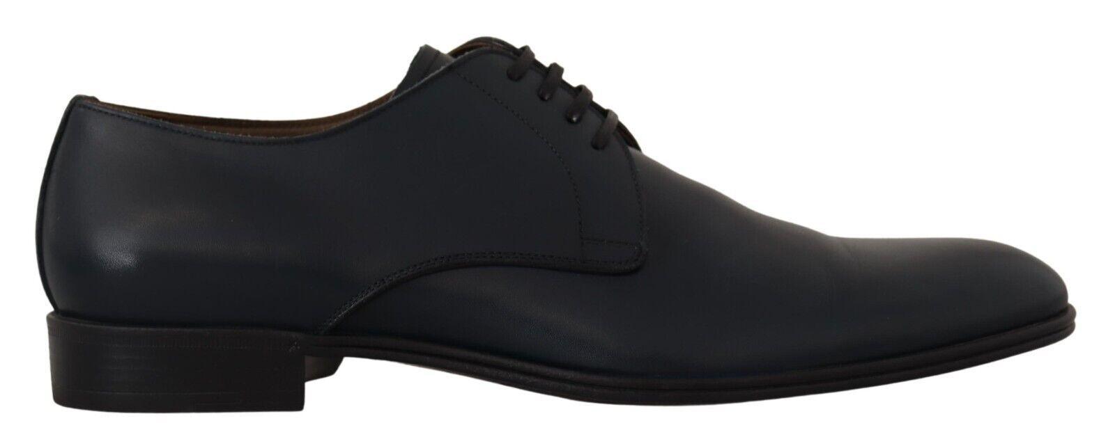 Dolce & Gabbana Navy Blue Leather Lace Up Formal Derby Shoes - Ellie Belle