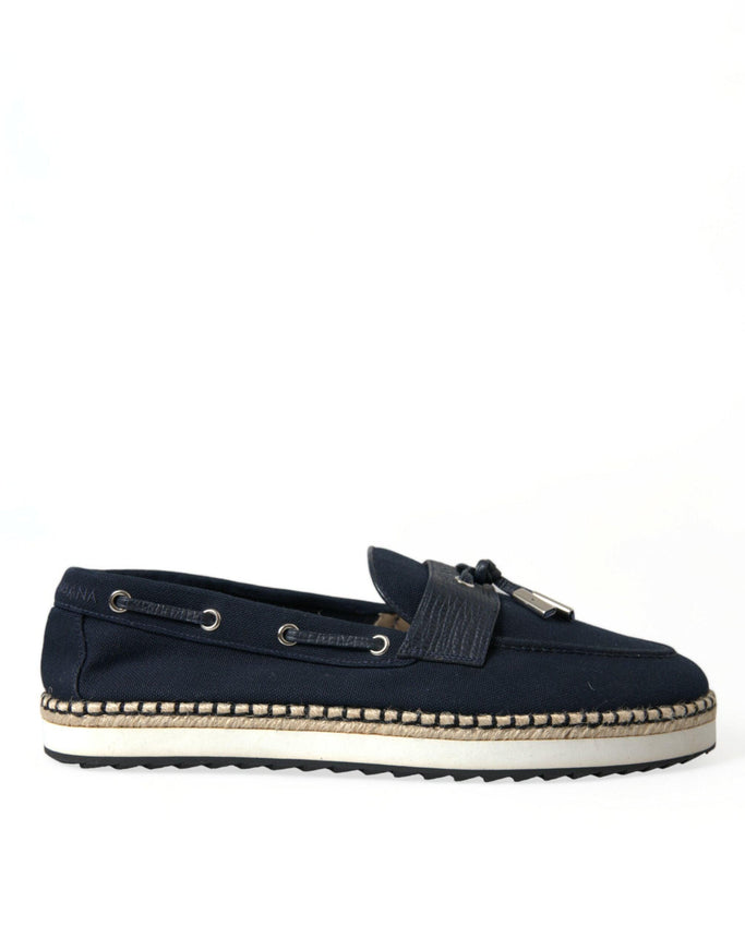 Dolce & Gabbana Navy Blue Slip On Men Moccasin Loafers Shoes - Ellie Belle