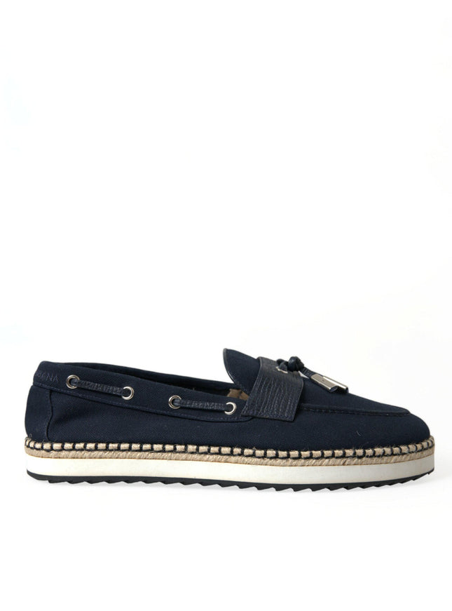 Dolce & Gabbana Navy Blue Slip On Men Moccasin Loafers Shoes - Ellie Belle