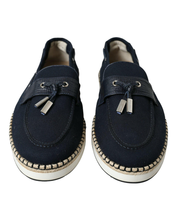 Dolce & Gabbana Navy Blue Slip On Men Moccasin Loafers Shoes - Ellie Belle