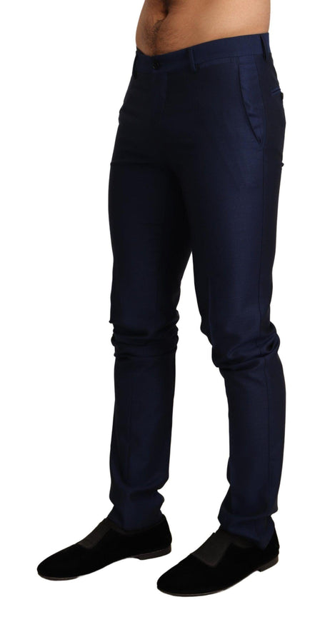 Dolce & Gabbana Navy Blue Wool Dress Formal Slim Trouser Pants - Ellie Belle