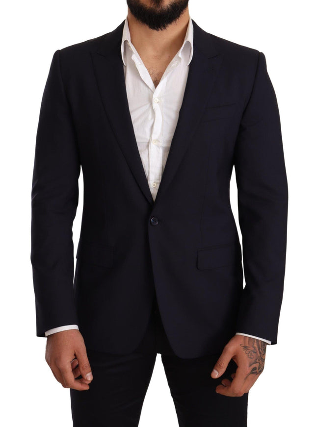 Dolce & Gabbana Navy Blue Wool Slim Fit MARTINI Blazer - Ellie Belle