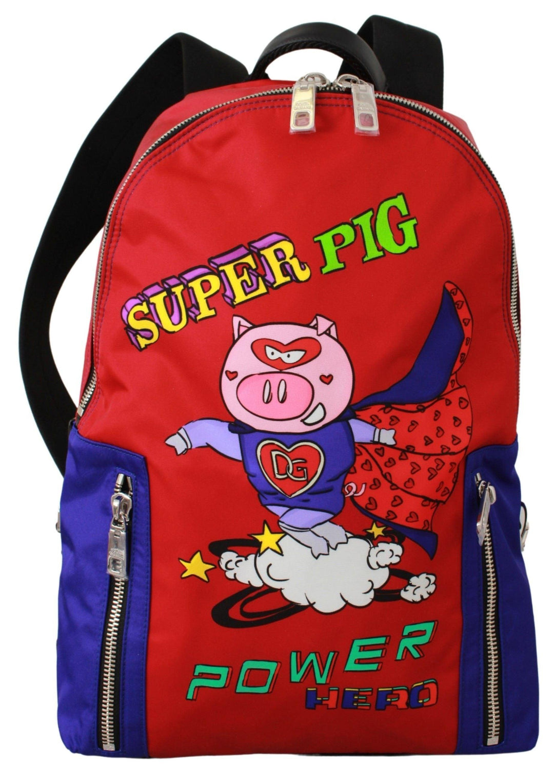 Dolce & Gabbana Nylon Multicolor Super Pig Print Men School Bag - Ellie Belle