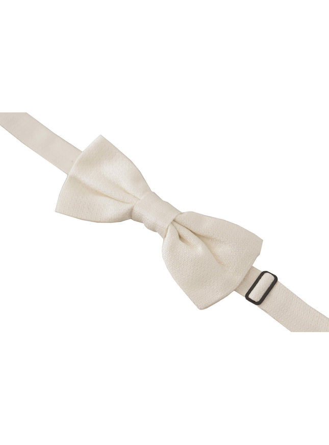 Dolce & Gabbana Off White Pattern Adjustable Neck Papillon Tie - Ellie Belle