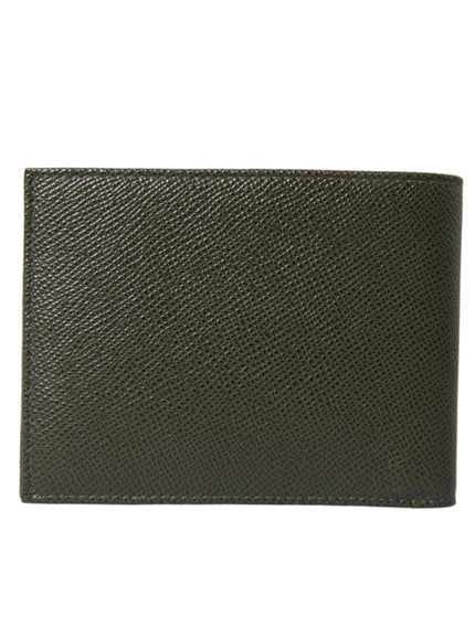 Dolce & Gabbana Olive Green Calfskin Leather Bifold Card Holder Wallet - Ellie Belle