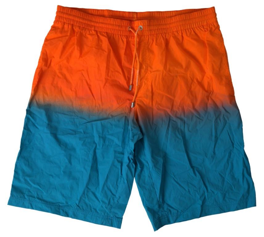 Dolce & Gabbana Orange Blue Gradient Beachwear Swimwear Shorts - Ellie Belle