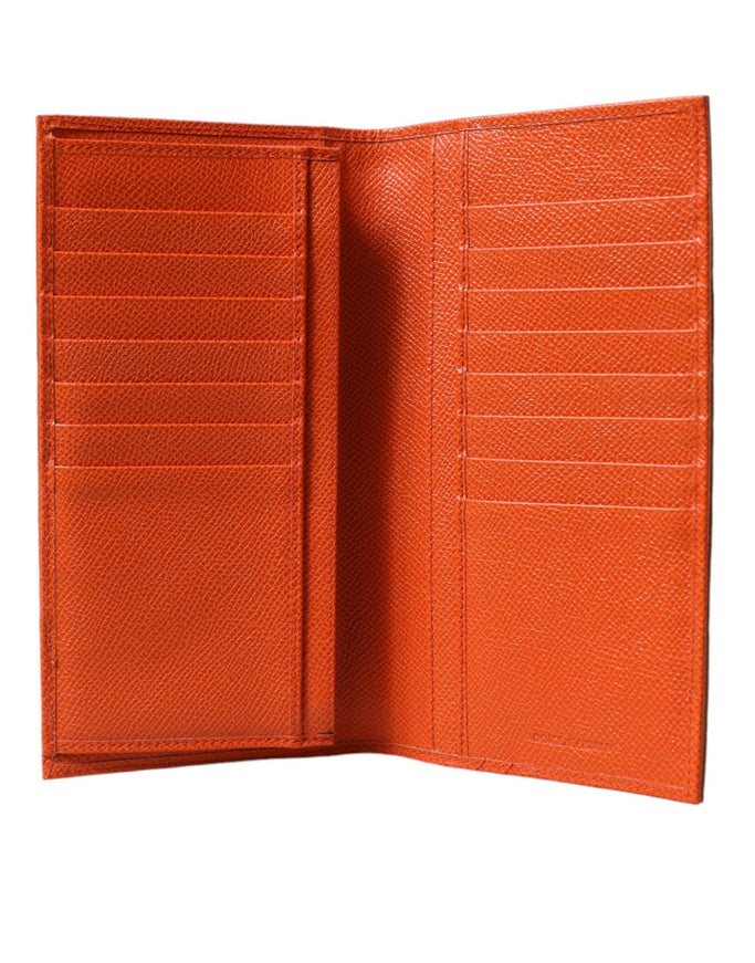 Dolce & Gabbana Orange Crocodile Leather Long Bifold Card Holder Wallet - Ellie Belle