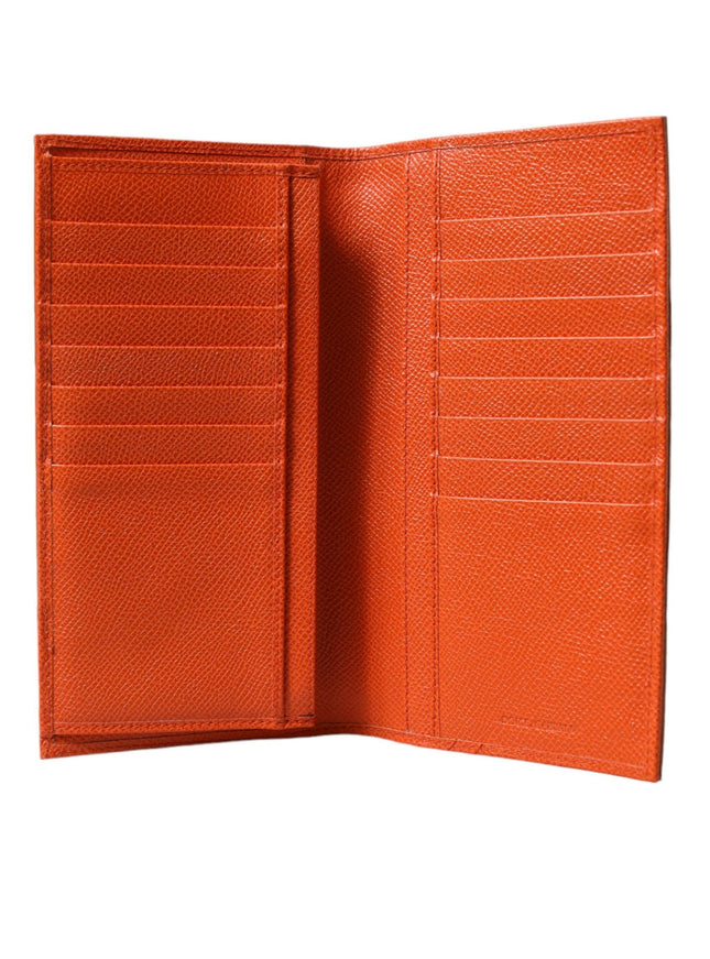 Dolce & Gabbana Orange Crocodile Leather Long Bifold Card Holder Wallet - Ellie Belle