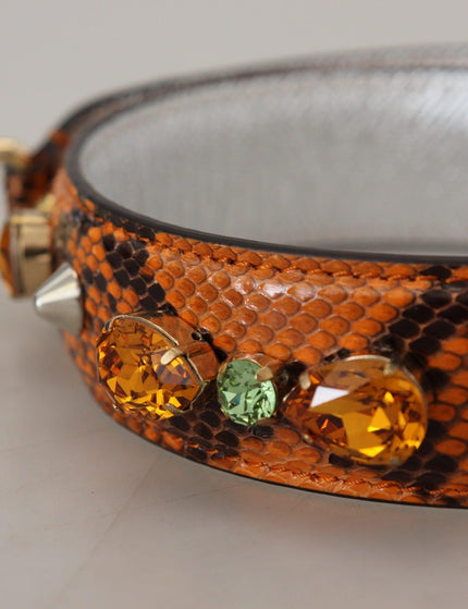 Dolce & Gabbana Orange Crystals Leather Bag Accessory Shoulder Strap - Ellie Belle