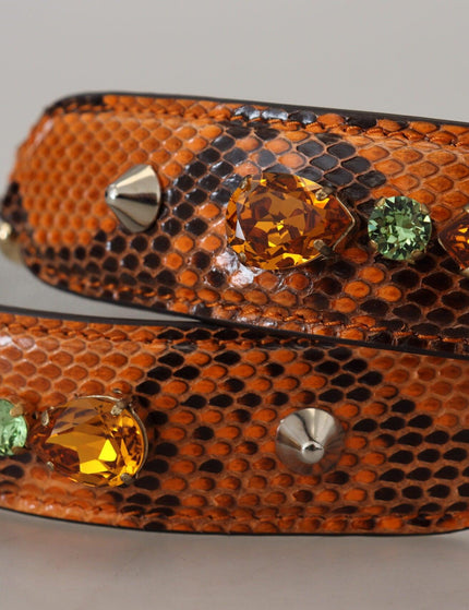 Dolce & Gabbana Orange Crystals Leather Bag Accessory Shoulder Strap - Ellie Belle