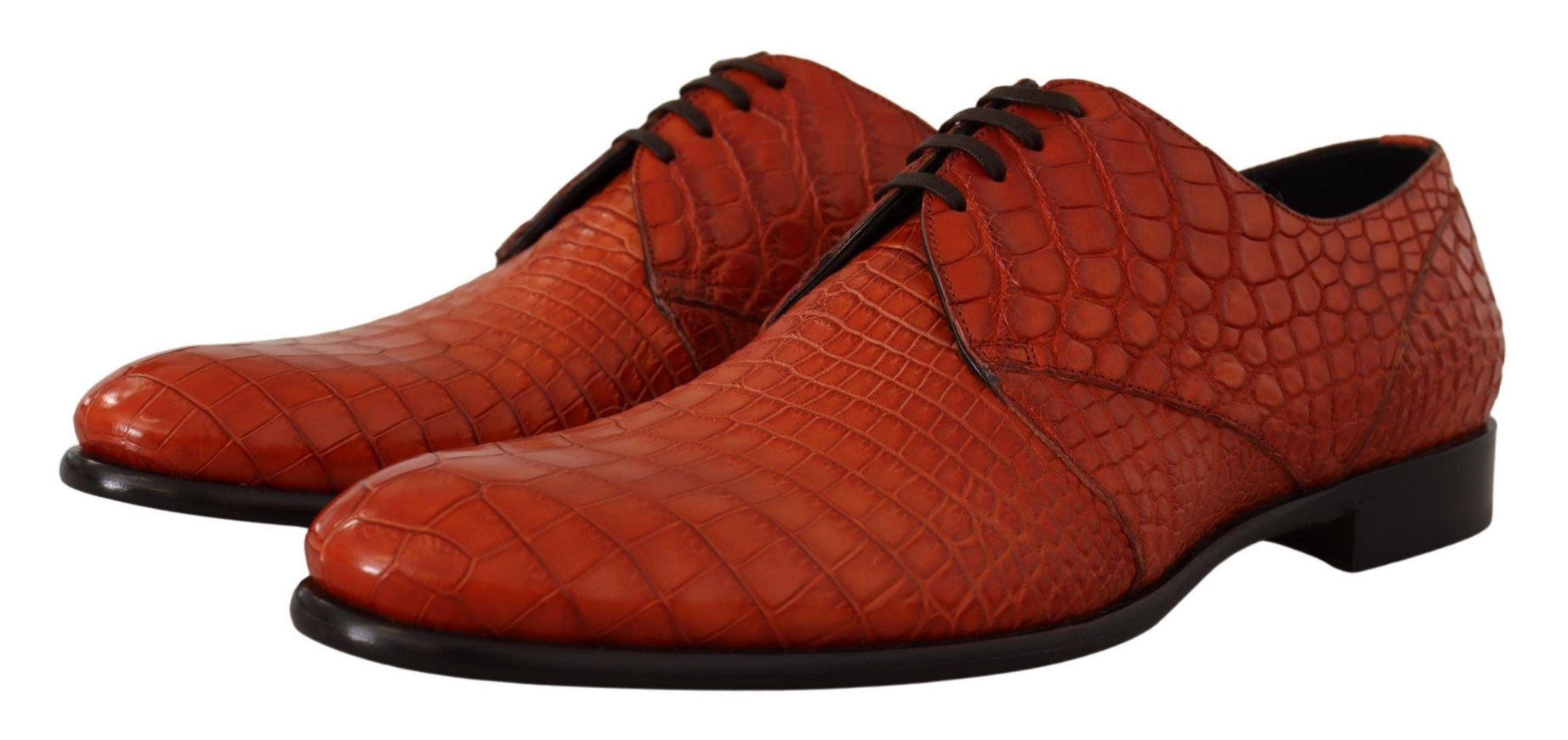 Dolce & Gabbana Orange Exotic Leather Dress Derby Shoes - Ellie Belle