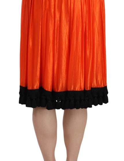 Dolce & Gabbana Orange High Waist Knee Length Skirt - Ellie Belle