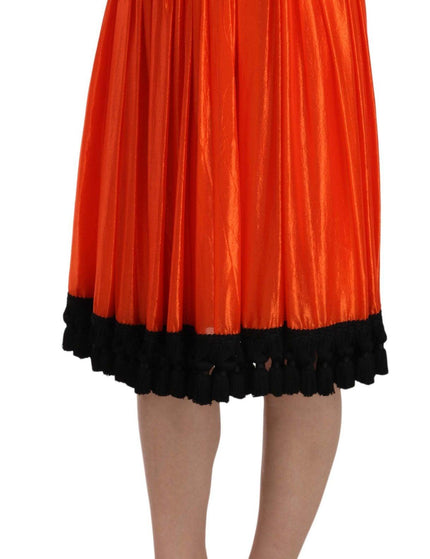 Dolce & Gabbana Orange High Waist Knee Length Skirt - Ellie Belle
