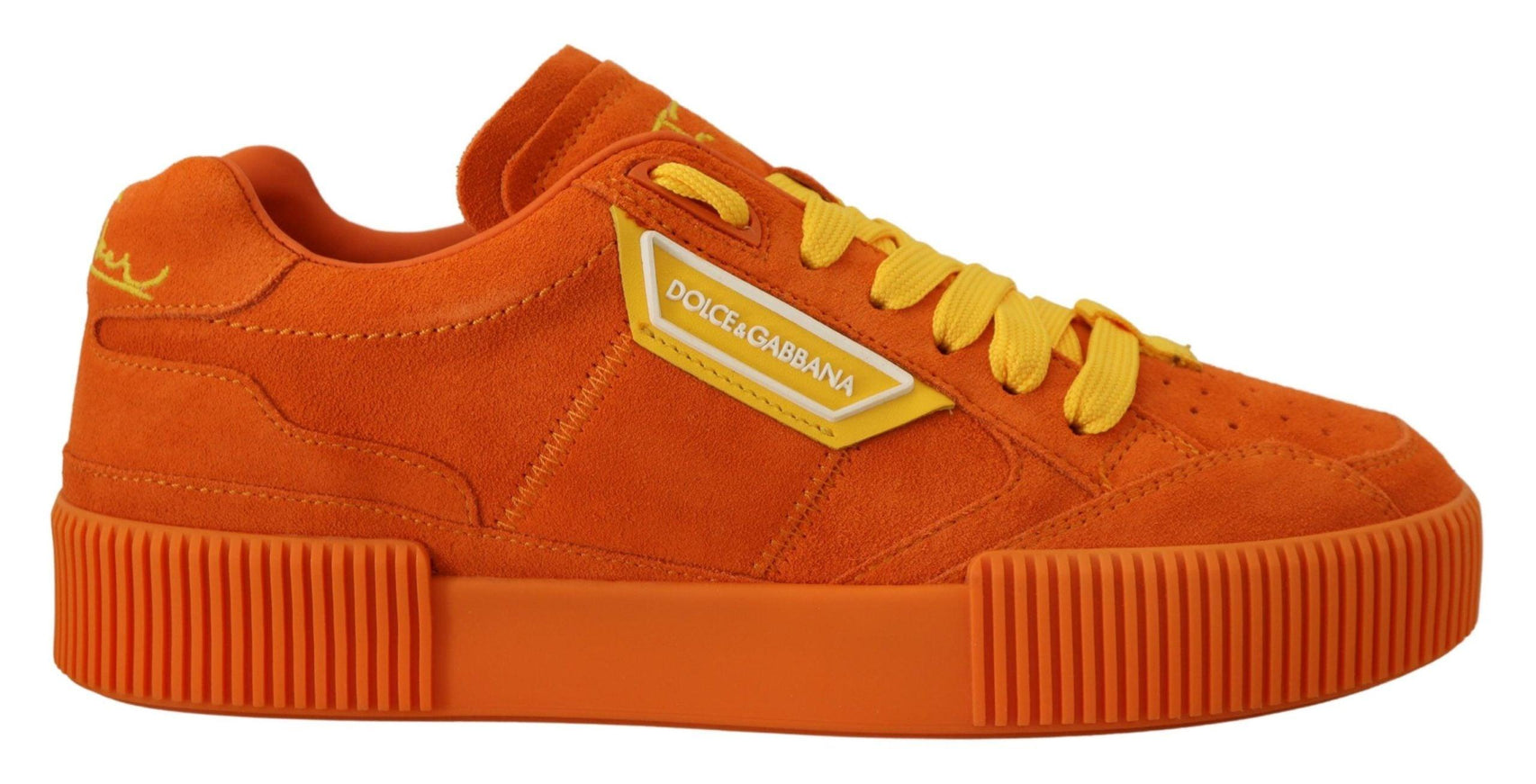 Dolce & Gabbana Orange Leather P.j. Tucker Sneakers Shoes - Ellie Belle