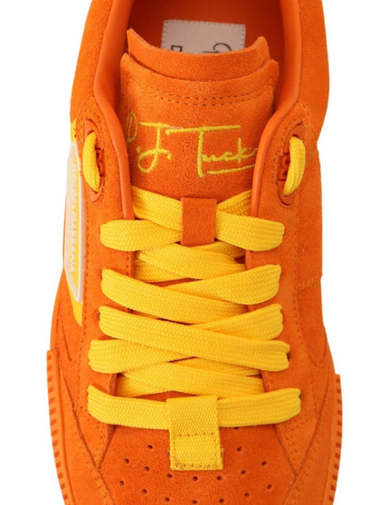 Dolce & Gabbana Orange Leather P.j. Tucker Sneakers Shoes - Ellie Belle