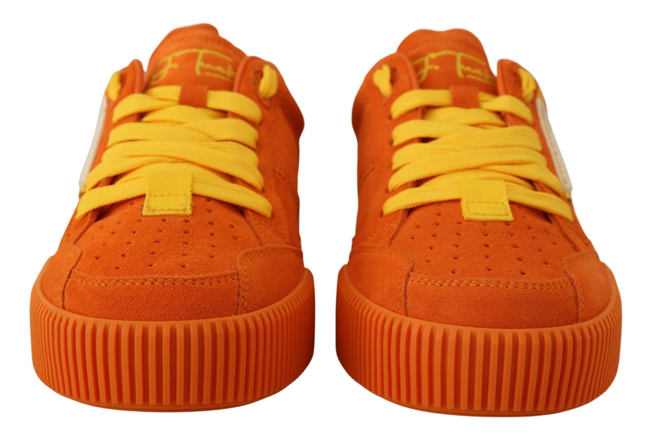 Dolce & Gabbana Orange Leather P.j. Tucker Sneakers Shoes - Ellie Belle