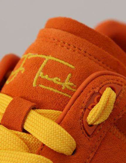 Dolce & Gabbana Orange Leather P.j. Tucker Sneakers Shoes - Ellie Belle