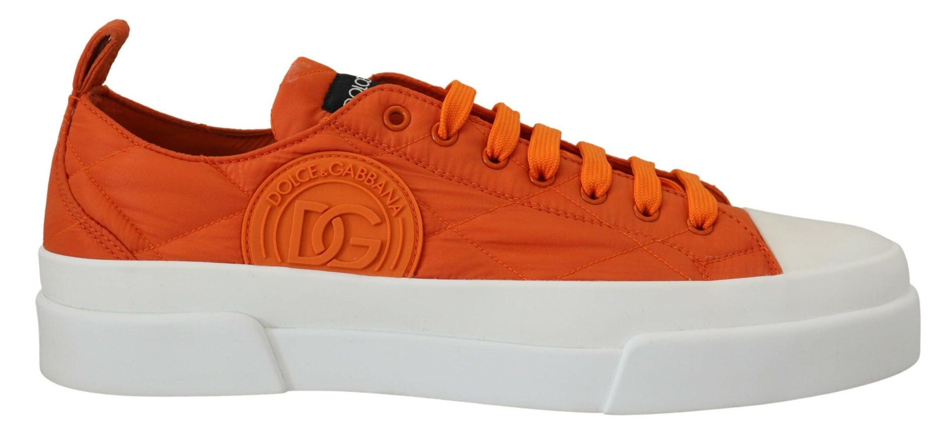 Dolce & Gabbana Orange Nylon Low Top Sneakers Shoes - Ellie Belle