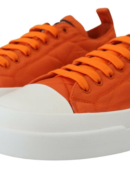 Dolce & Gabbana Orange Nylon Low Top Sneakers Shoes - Ellie Belle