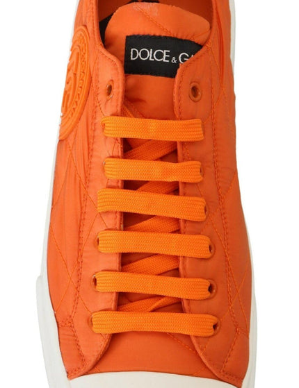 Dolce & Gabbana Orange Nylon Low Top Sneakers Shoes - Ellie Belle