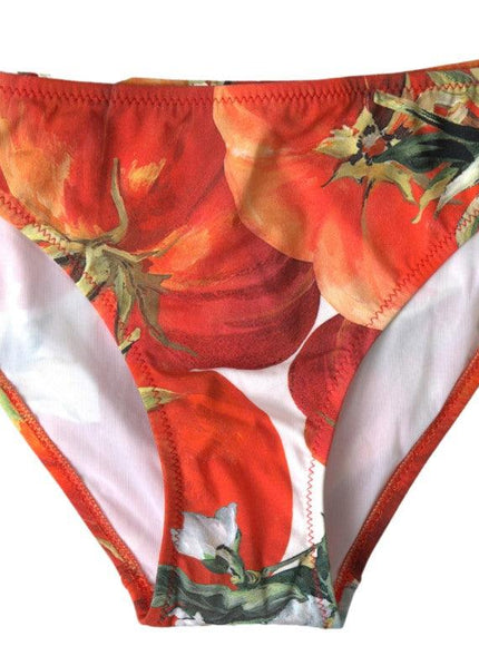 Dolce & Gabbana Orange Pumpkin Beachwear Bikini Bottom Swimwear - Ellie Belle