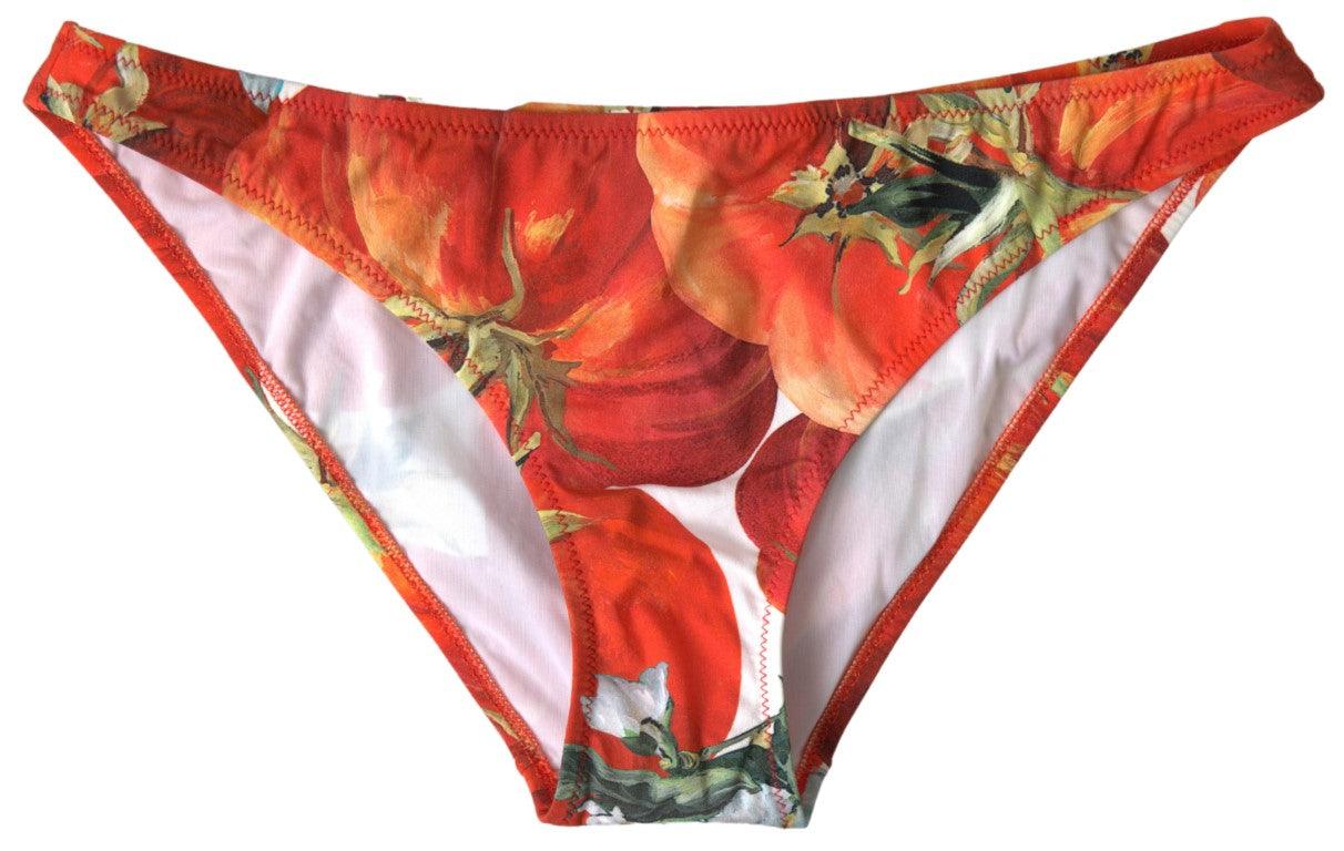 Dolce & Gabbana Orange Pumpkin Beachwear Bikini Bottom Swimwear - Ellie Belle