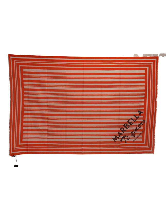 Dolce & Gabbana Orange Striped Cotton Marbella Wrap Scarf - Ellie Belle