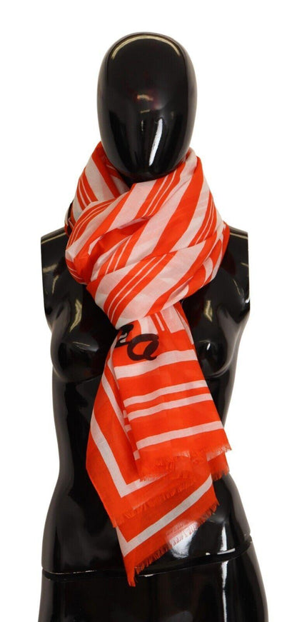 Dolce & Gabbana Orange Striped Cotton Marbella Wrap Scarf - Ellie Belle